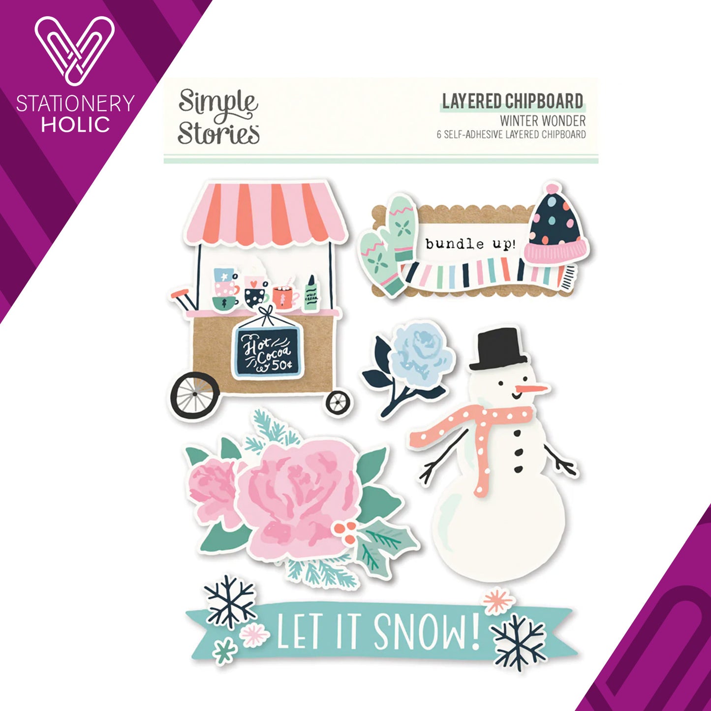 Simple Stories - Layered Chipboard - Winter Wonder