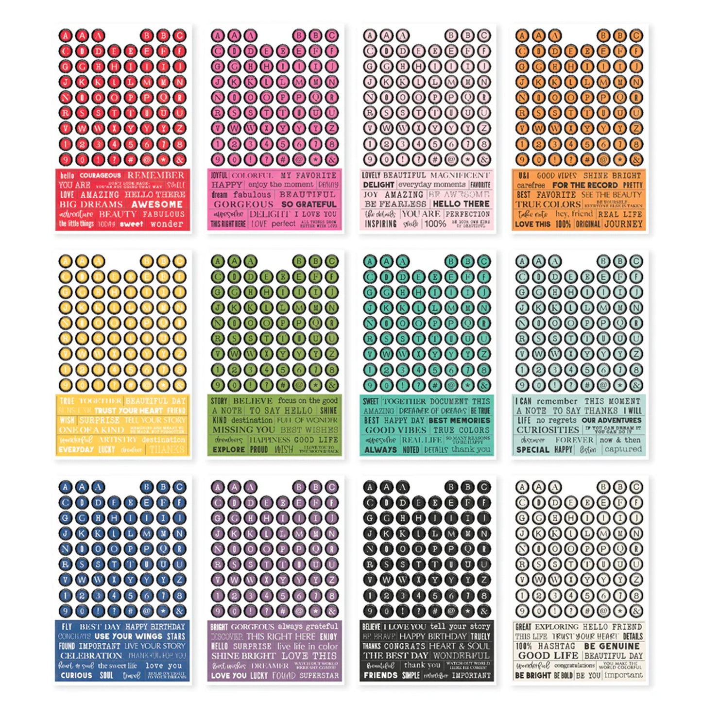 Simple Stories - Sticker Book - Letters & Labels Color Palette