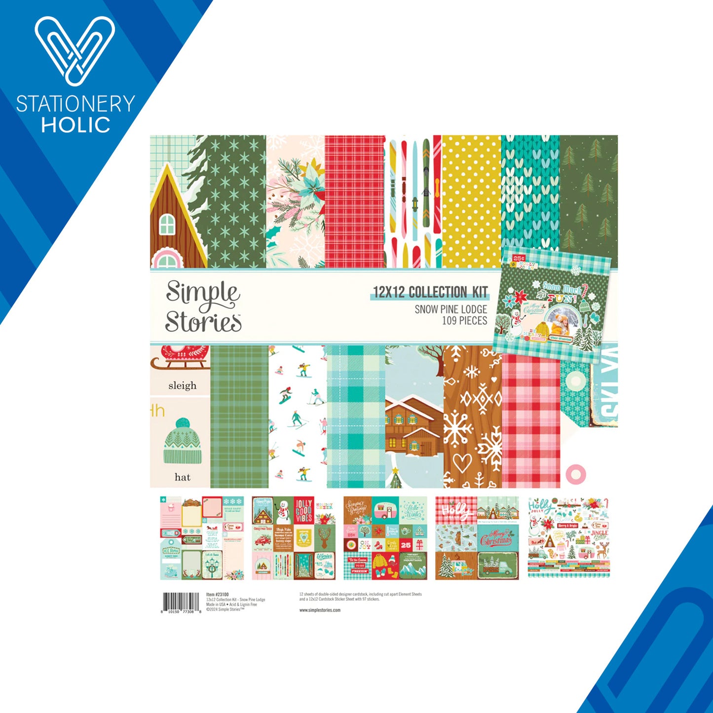 Simple Stories - Colección 12 x 12 - Snow Pine Lodge