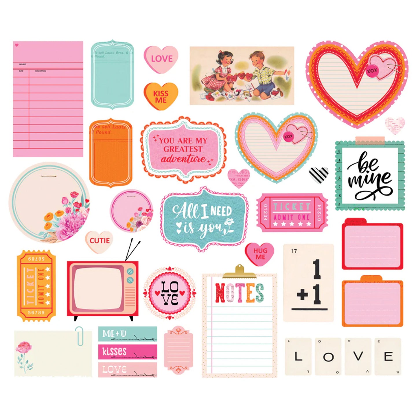 Simple Stories - Journal Bits & Pieces - Heart Eyes