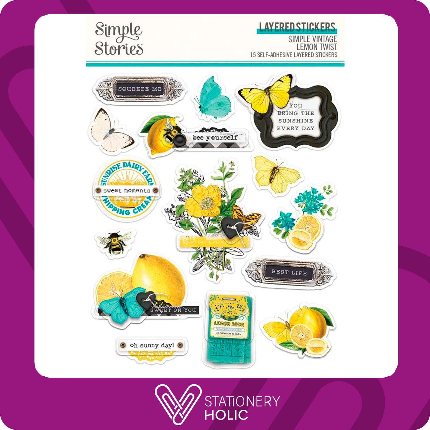 Simple Stories - Layered Stickers - Simple Vintage Lemon Twist