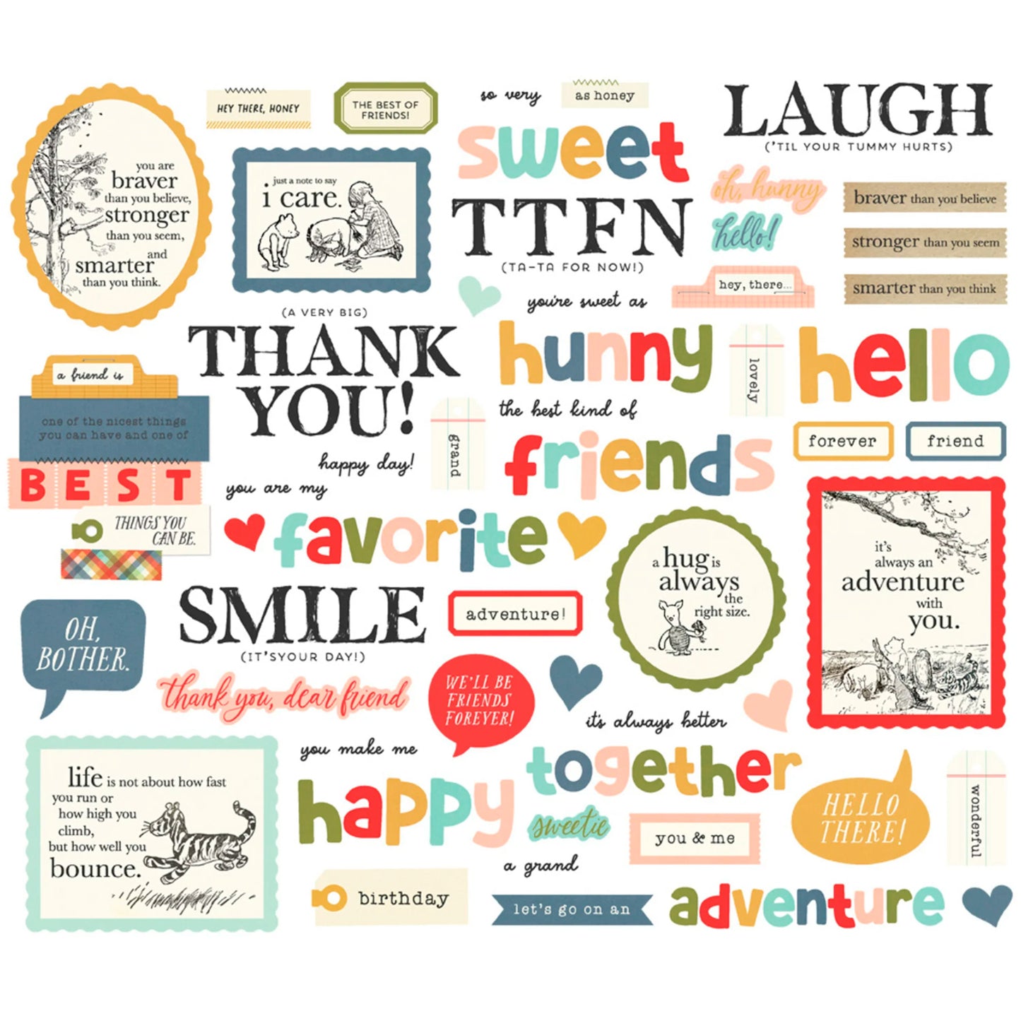 Simple Stories - Sentiments Bits & Pieces - Classic Pooh