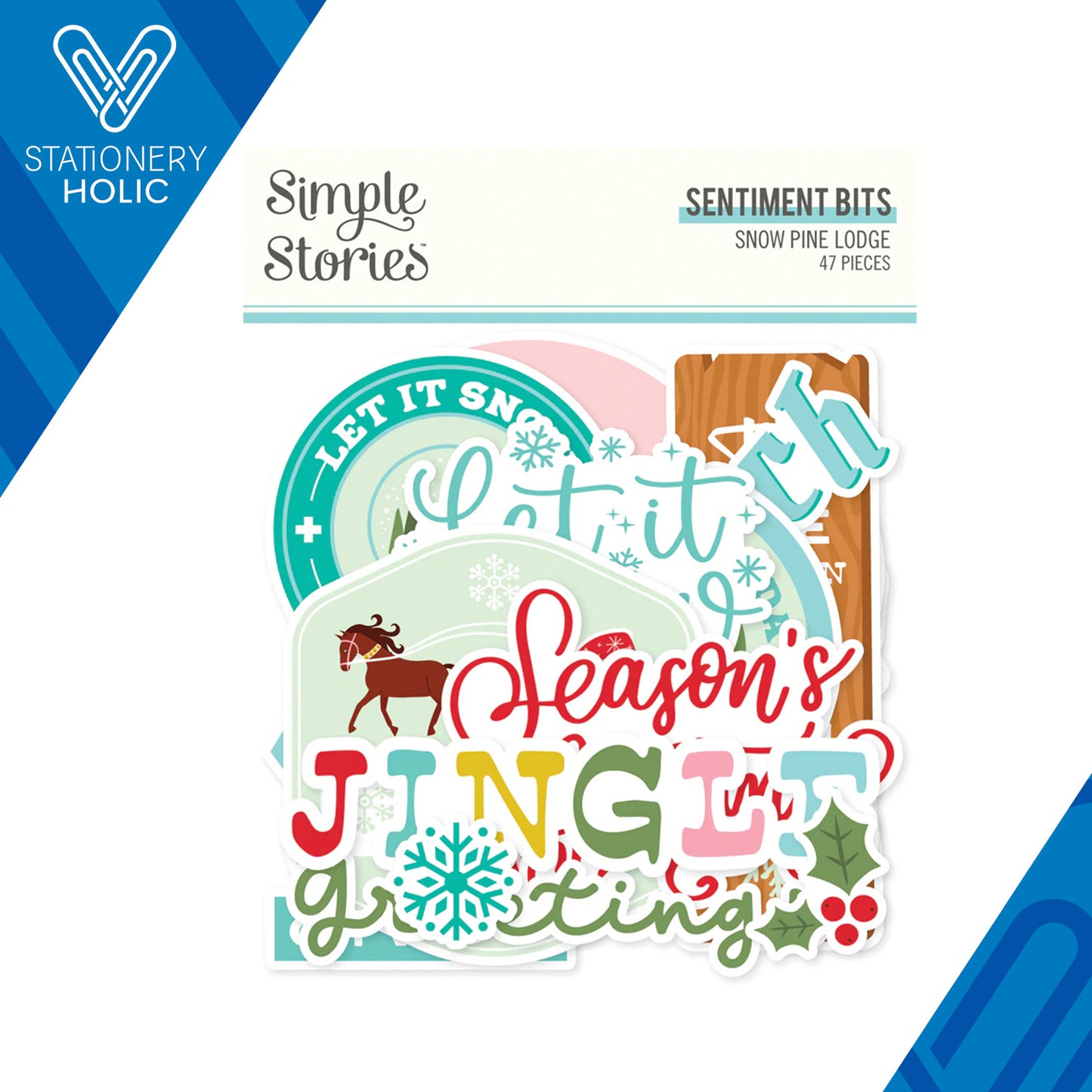 Simple Stories - Sentiments Bits & Pieces - Snow Pine Lodge