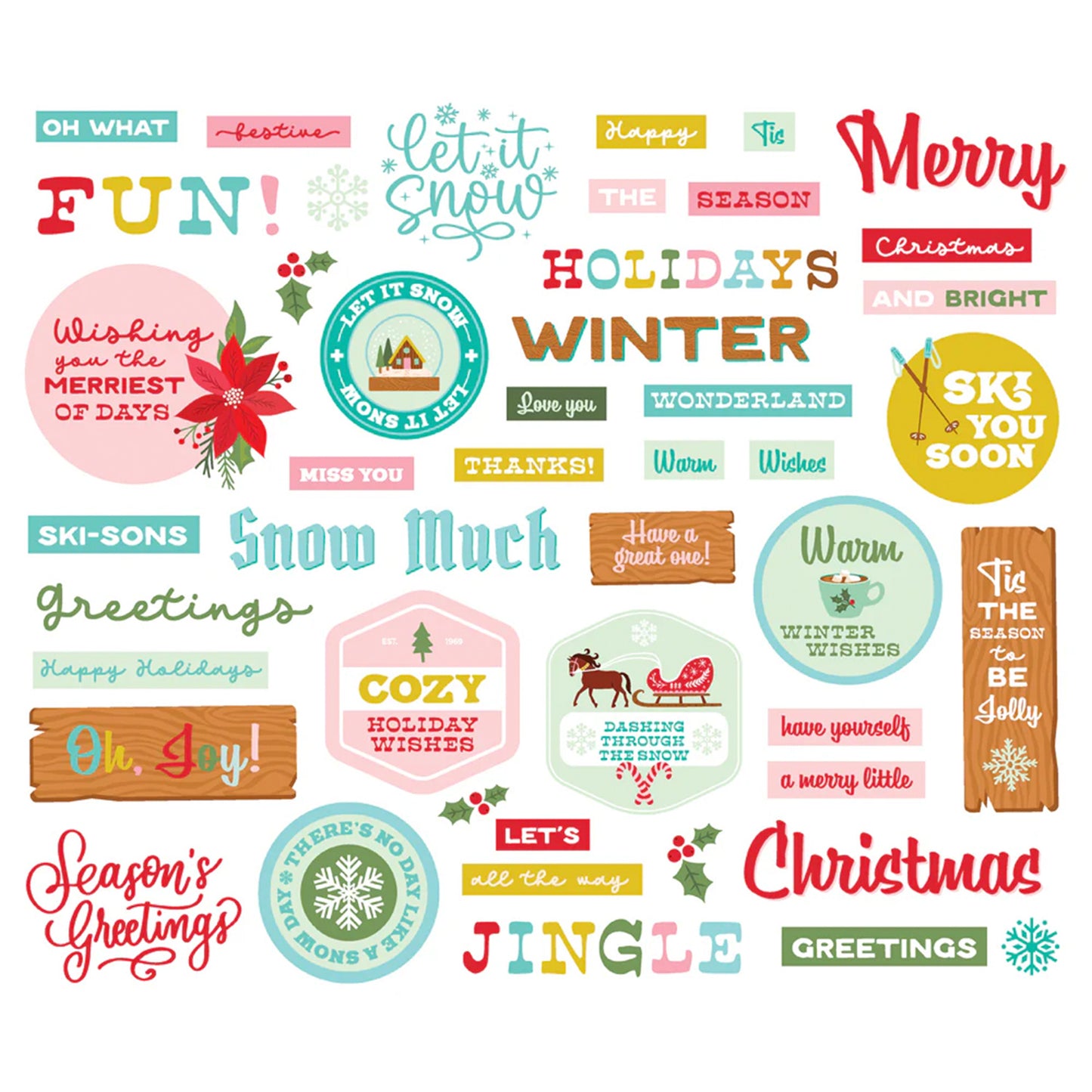 Simple Stories - Sentiments Bits & Pieces - Snow Pine Lodge
