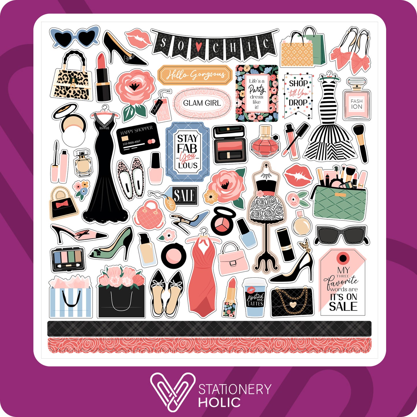 Echo Park - Hoja de Stickers 12 x 12 - Fashion
