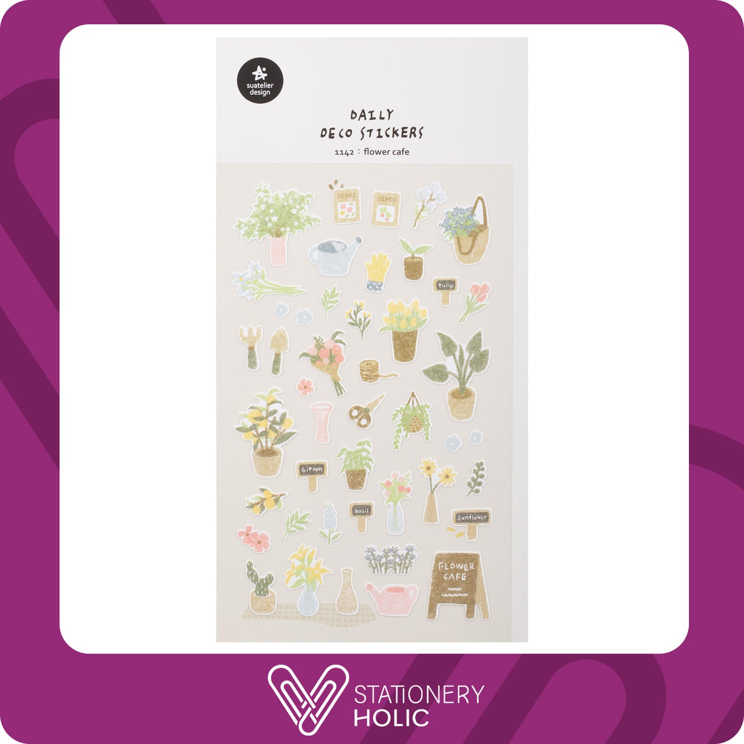 Suatelier - Stickers - Flower Cafe
