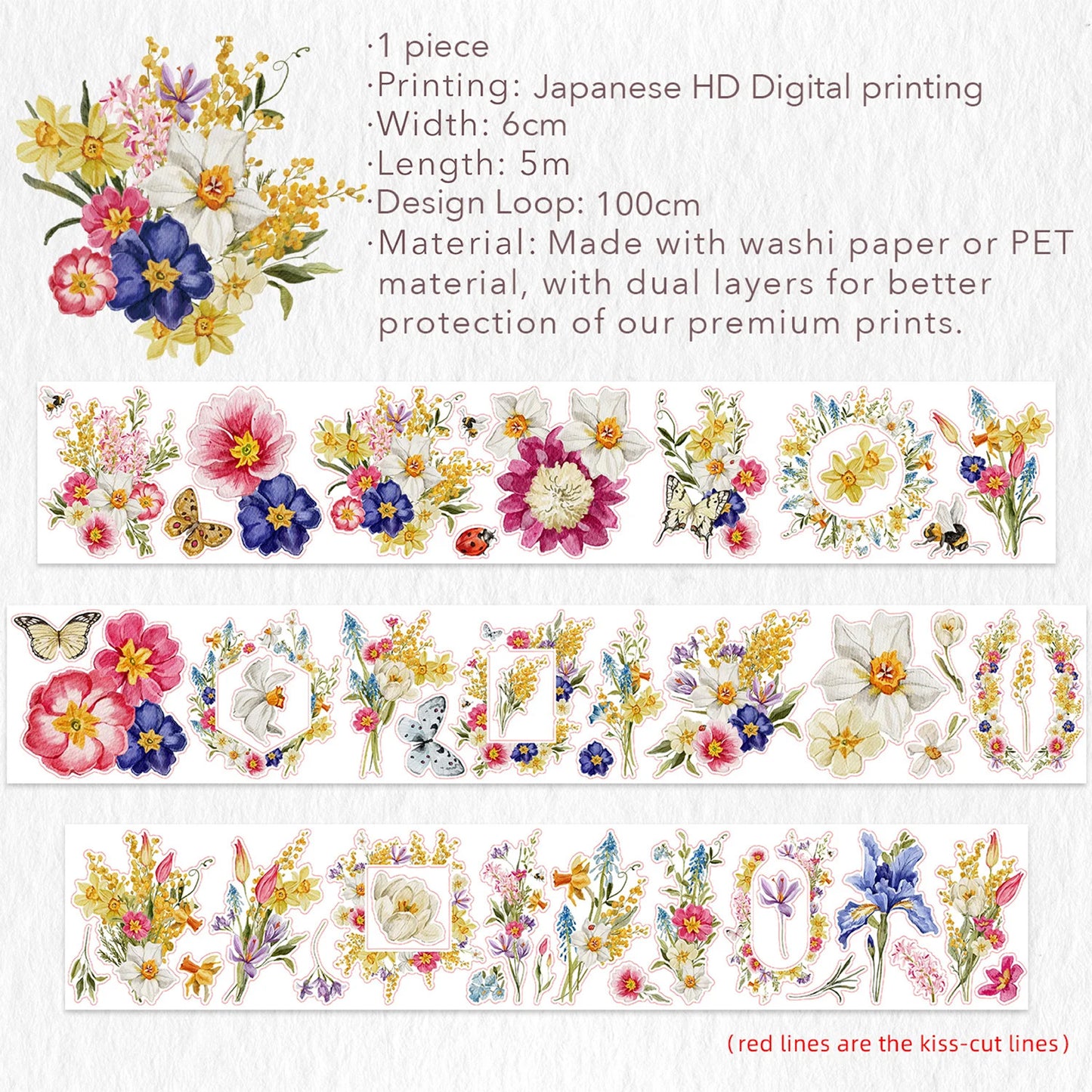 The Washi Tape Shop - Washi o PET Stickers WM - Sunlit Meadow
