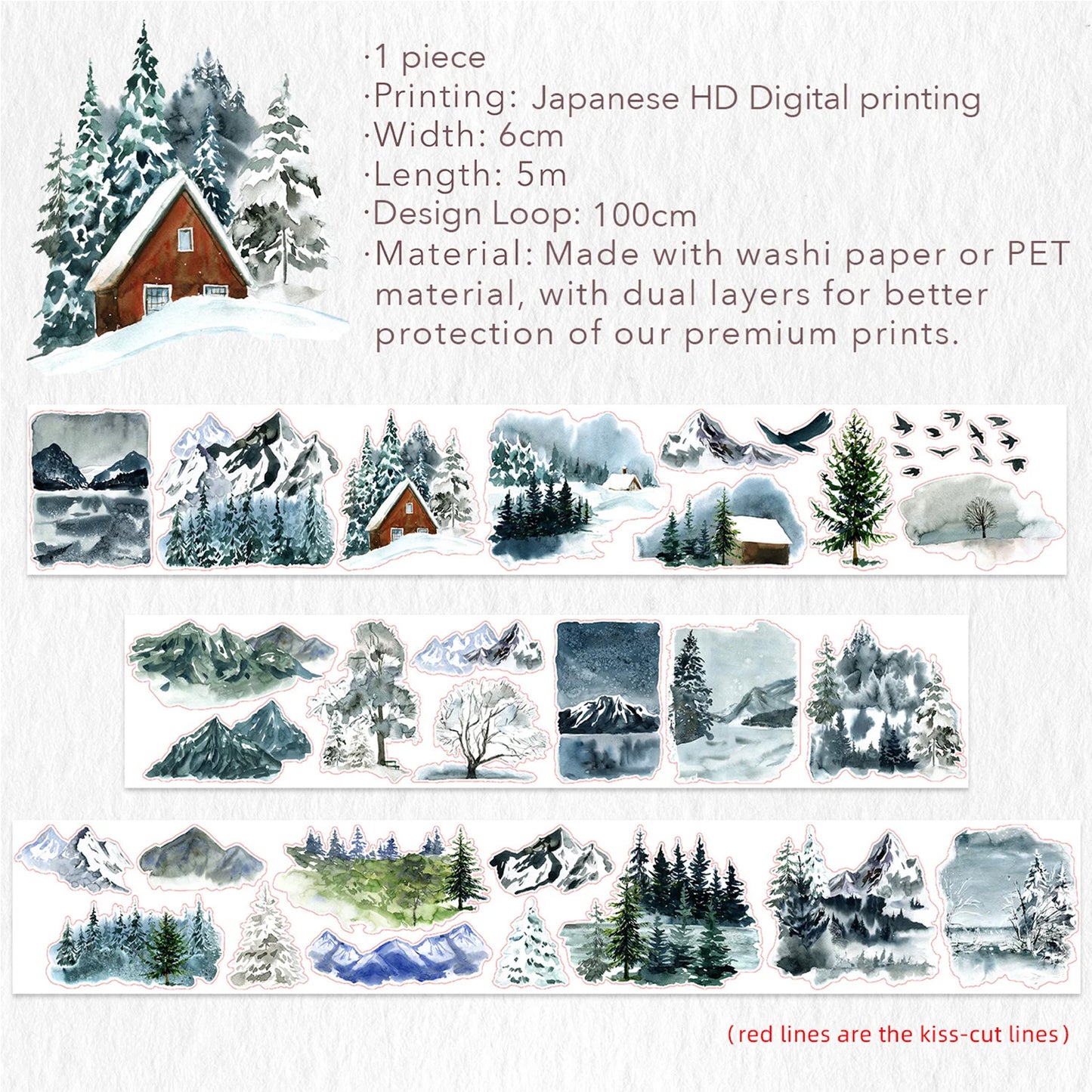 The Washi Tape Shop - Washi o PET Stickers WM - Seasons Winter Whispers