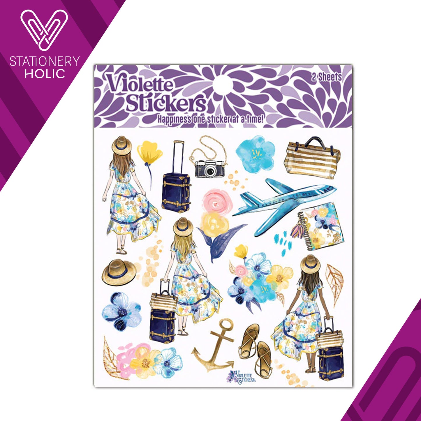 Violette Stickers - Stickers 4 x 4" (2 Hojas) - Vacation