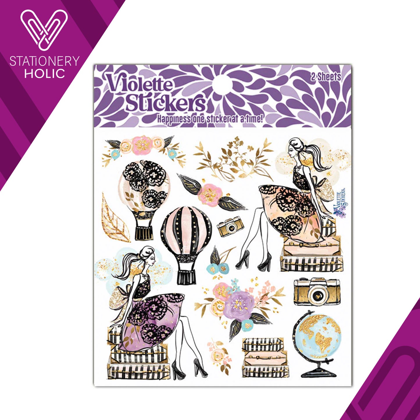 Violette Stickers - Stickers 4 x 4" (2 Hojas) - Wanderlust