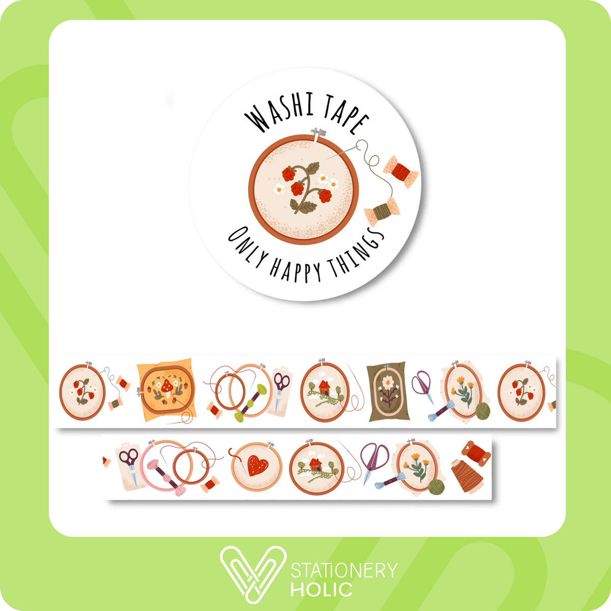 Only Happy Things - Washi 15 mm - Embroidery