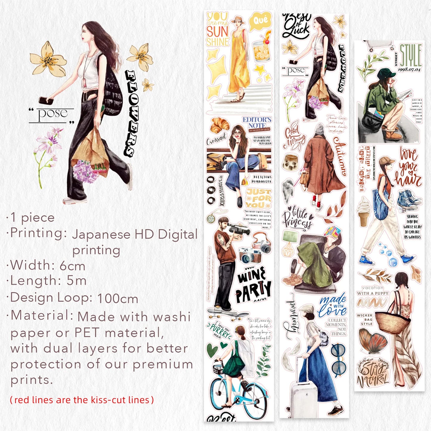 The Washi Tape Shop - Washi o PET Stickers WL - Sidewalk Stories
