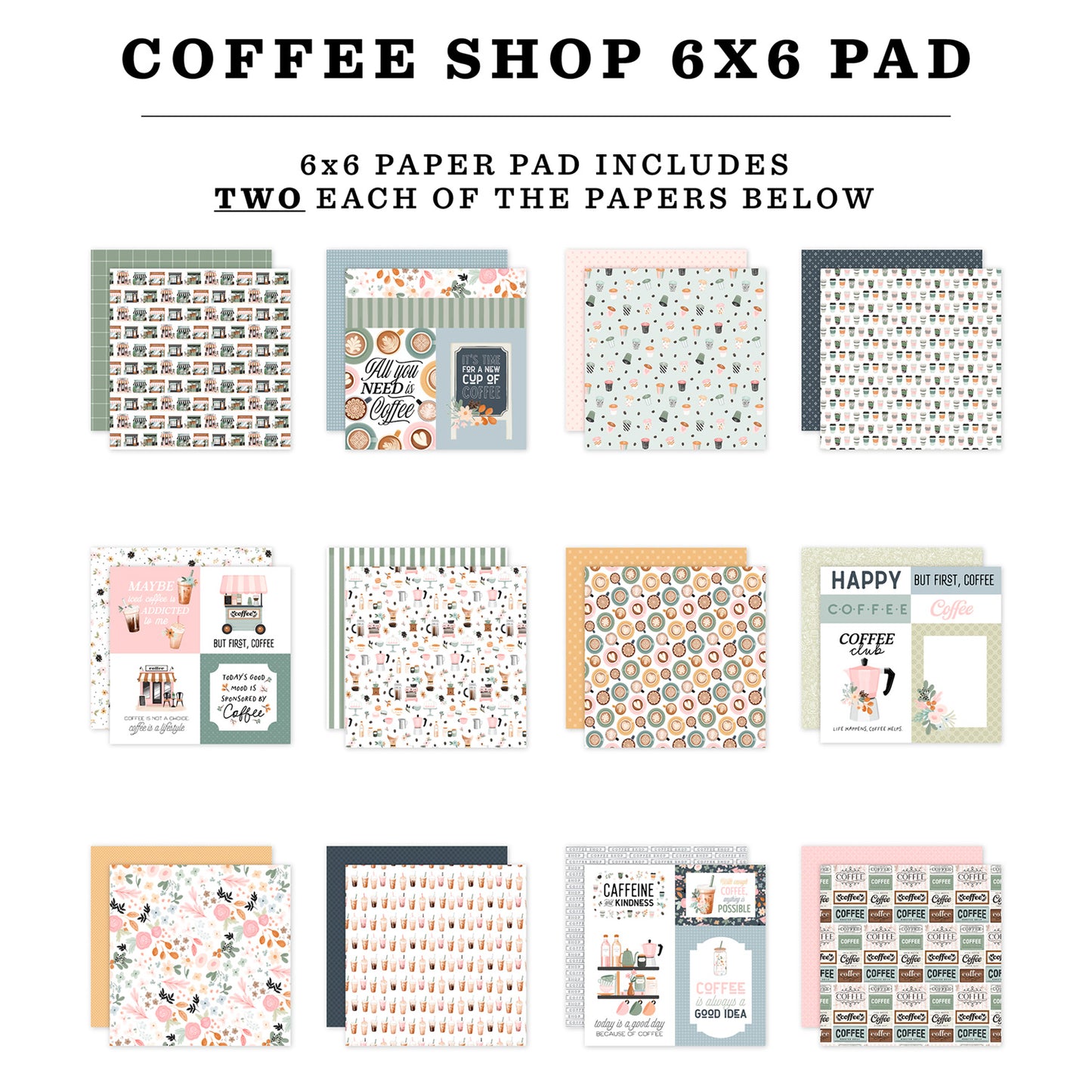 Echo Park - Bloc Papel 6 x 6 - Coffee Shop