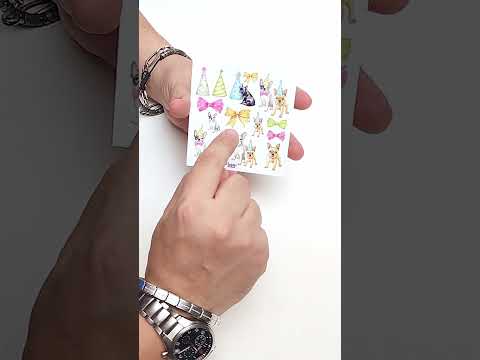 Violette Stickers - Stickers 4 x 4" (2 Hojas) - French Bulldog Birthday Party