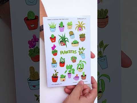 Gaby Art - Hoja Stickers 5.5 x 8.5" - Plantitas