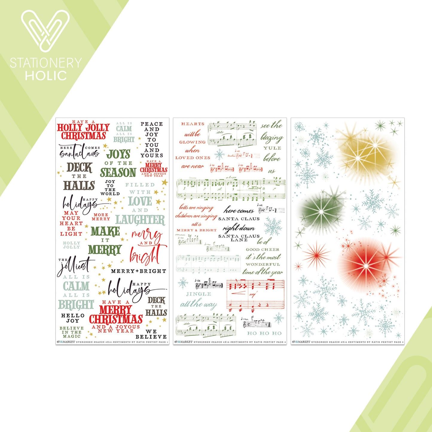 49 and Market - Rub-ons - Evergreen Season Sentiments