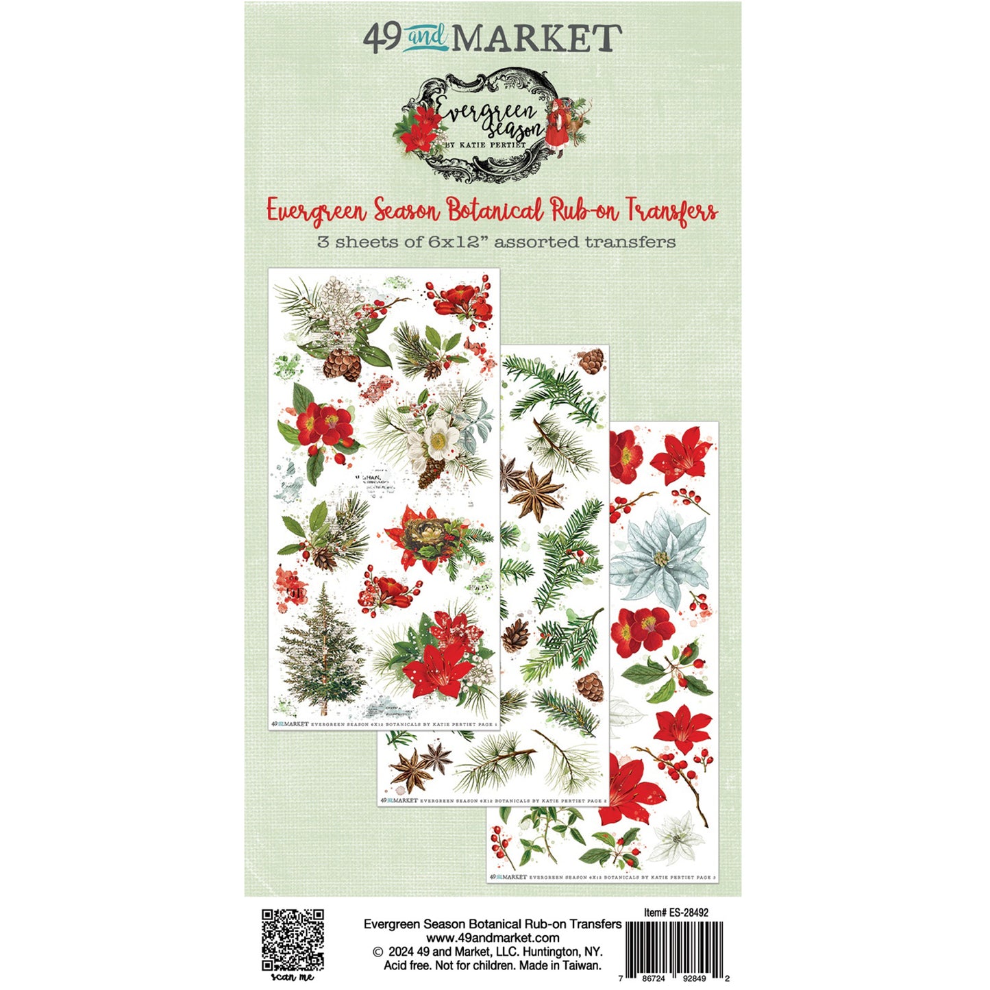 49 and Market - Rub-ons - Evergreen Season Botanical