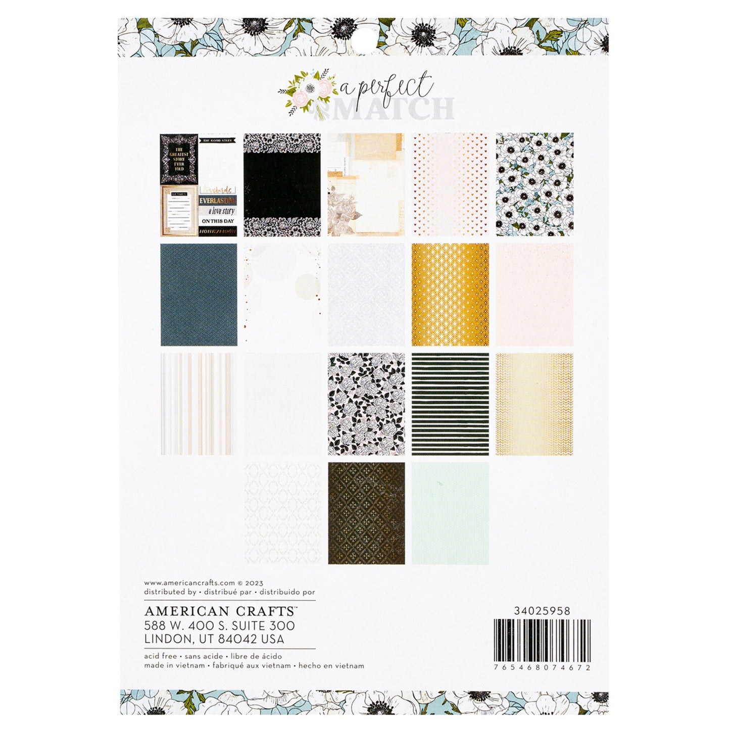American Crafts - Bloc Papel 6 x 8 - A Perfect Match