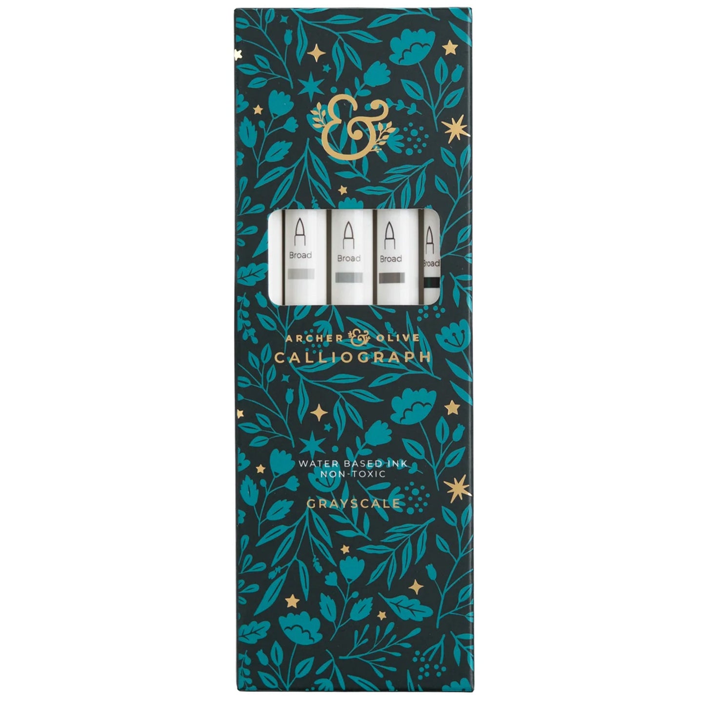 Archer & Olive - Marcadores Calliographs (Set de 5) - Grayscale