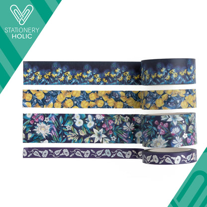 Archer & Olive - Set de Washi Tapes - Midnight Floral