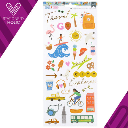 American Crafts - Stickers 6 x 12 - Coast To Coast
