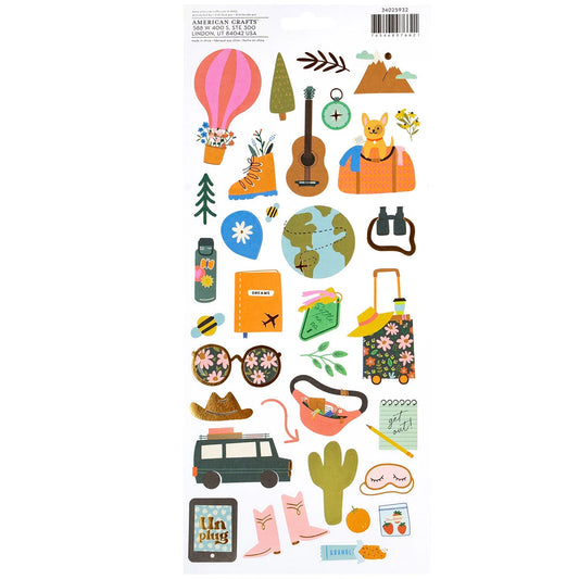 American Crafts - Stickers 6 x 12 - Coast To Coast