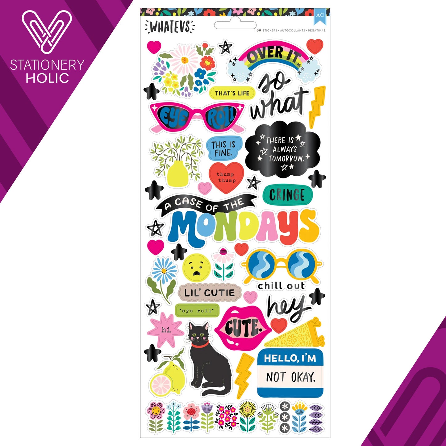 American Crafts - Stickers 6 x 12 - Whatevs