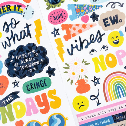 American Crafts - Stickers 6 x 12 - Whatevs