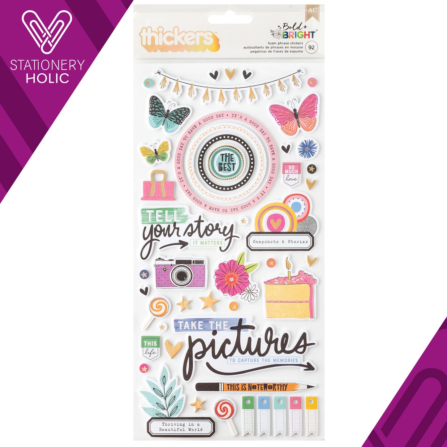 American Crafts - Thickers - Bold & Bright Phrases