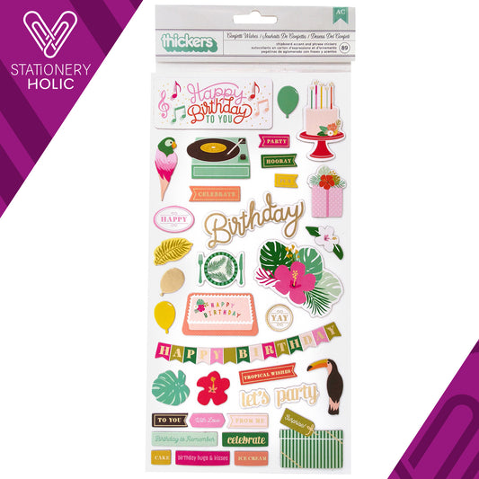 American Crafts - Thickers - Confetti Wishes