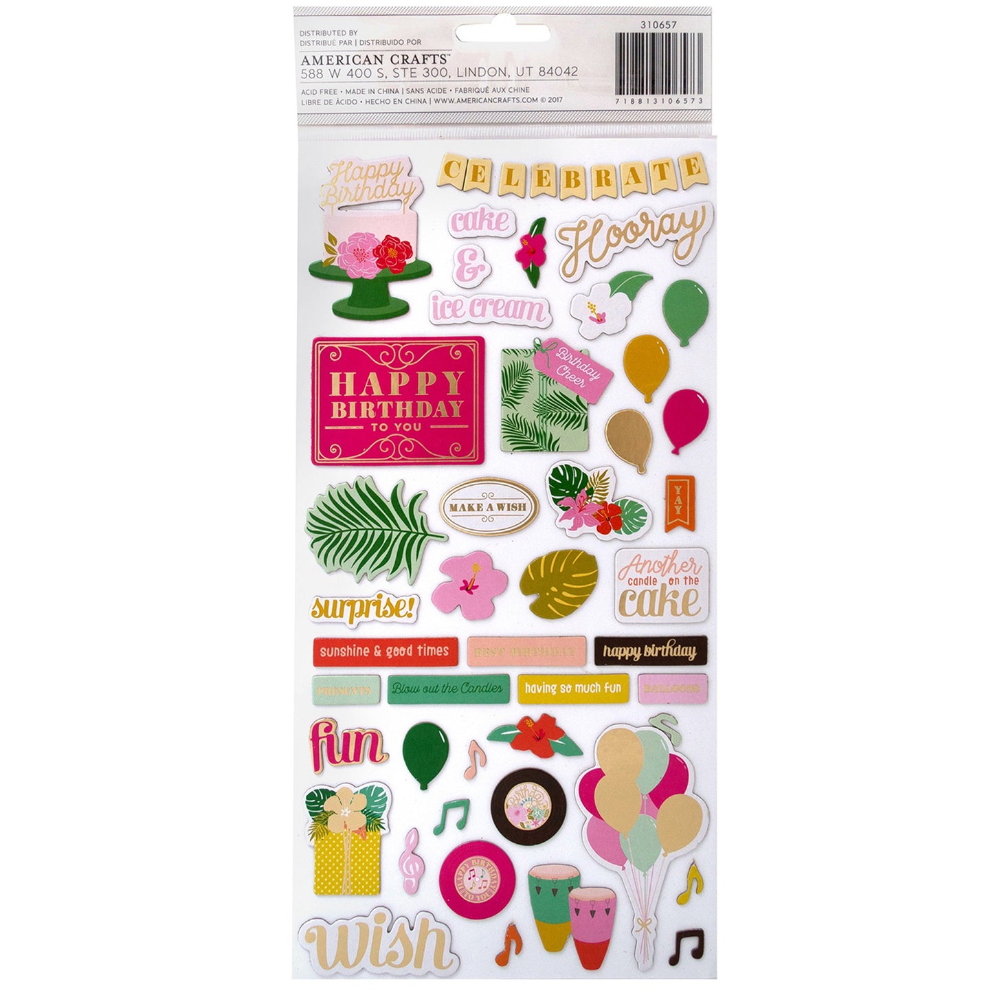 American Crafts - Thickers - Confetti Wishes