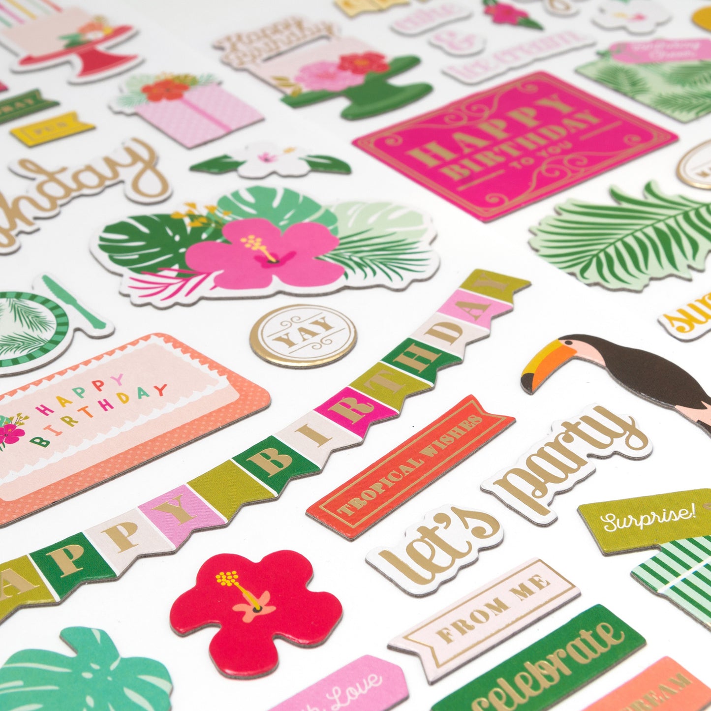 American Crafts - Thickers - Confetti Wishes