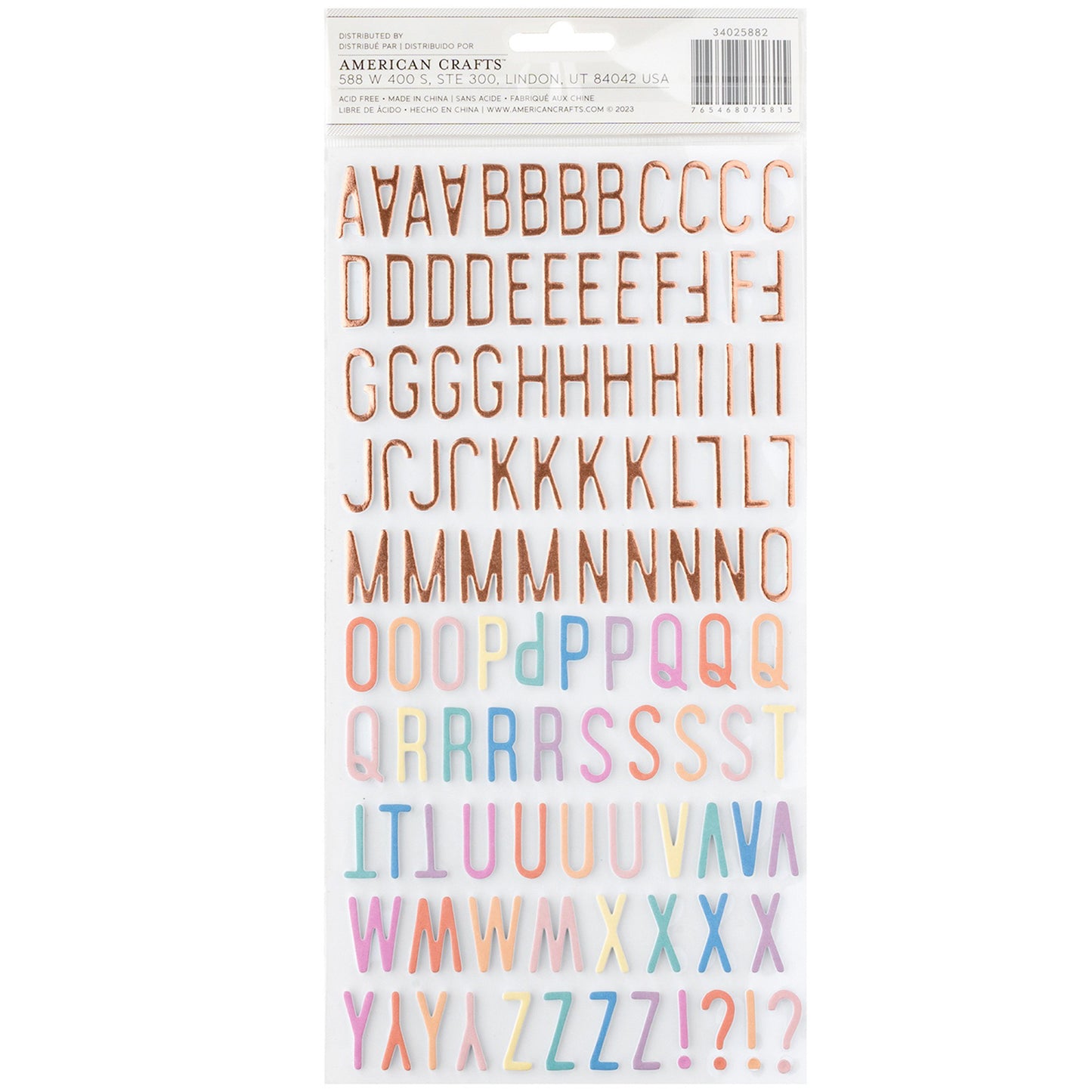 American Crafts - Thickers - Alpha Rainbow Avenue