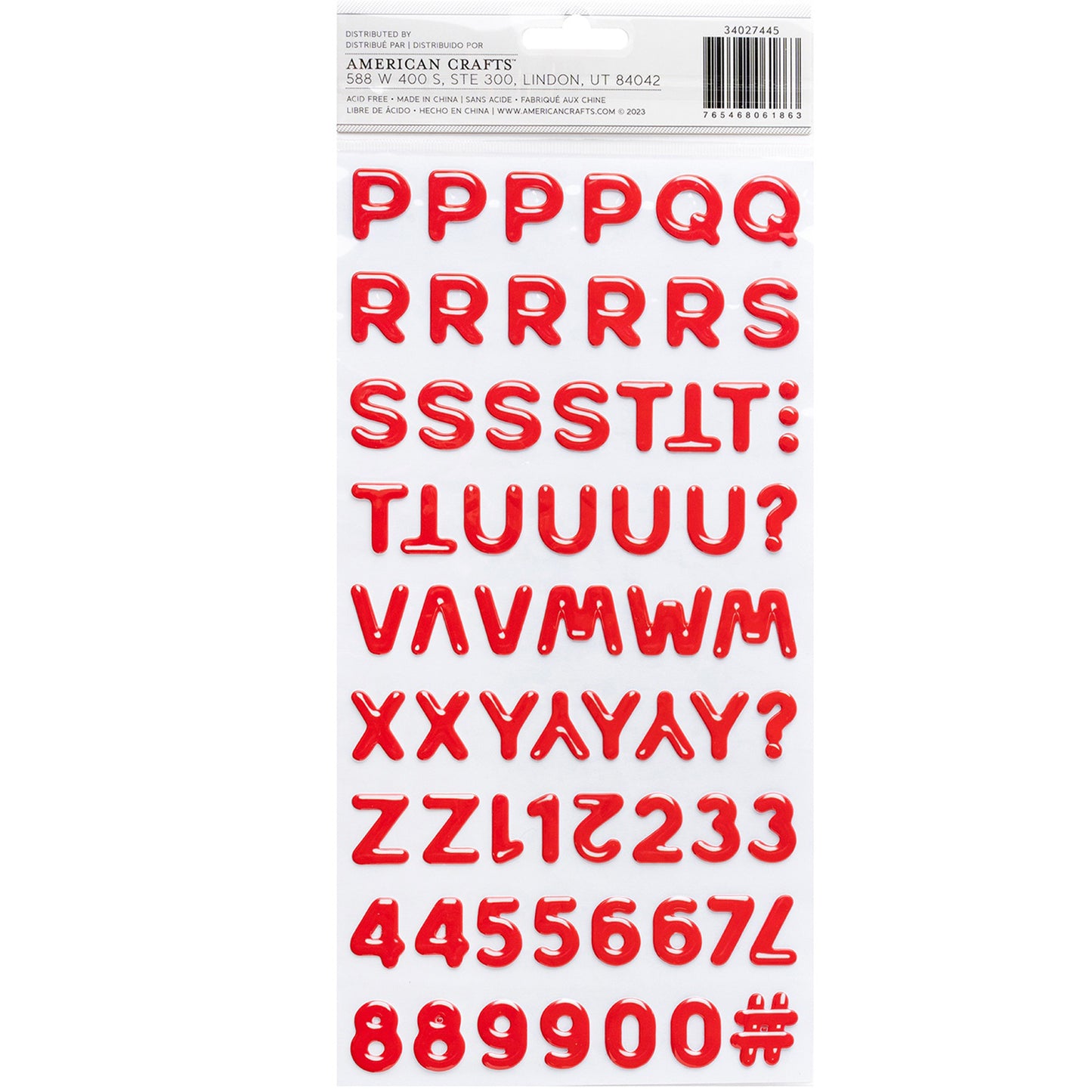 American Crafts - Thickers - Alpha Red Balloon