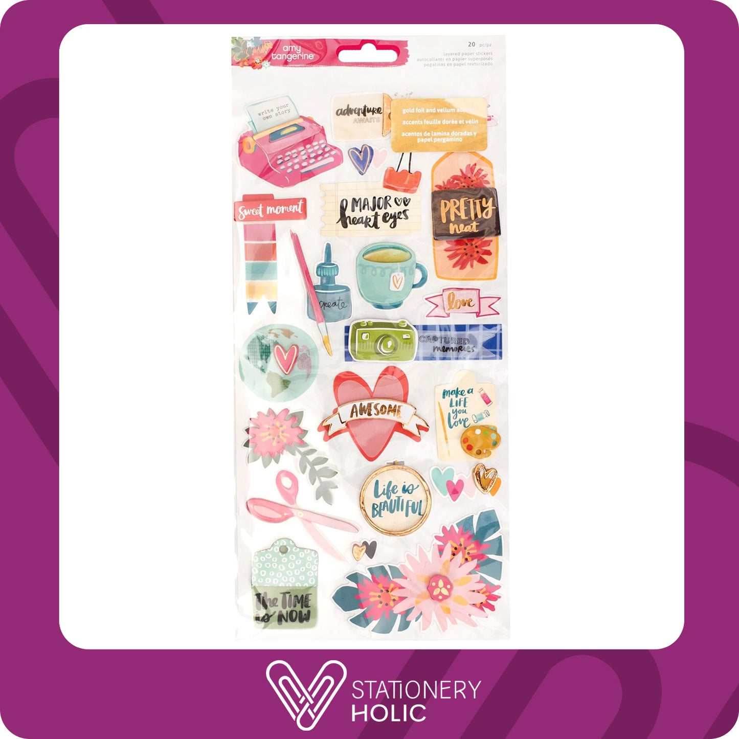 Amy Tangerine - Layered Stickers - Hustle & Heart