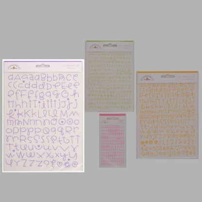 Doodlebug Design - Rub-ons Alpha Large - All Mixed Up Tangerine