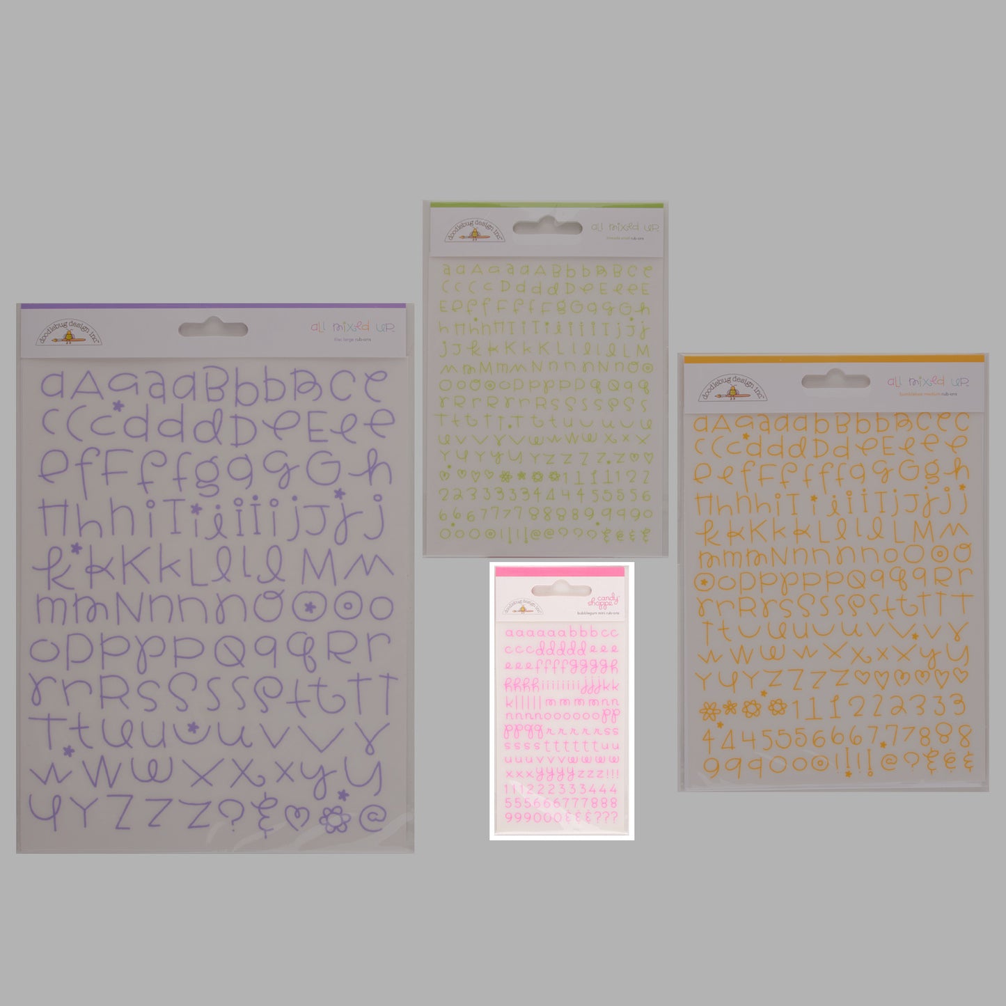 Doodlebug Design - Rub-ons Alpha Mini - Simply Sweet Limeade