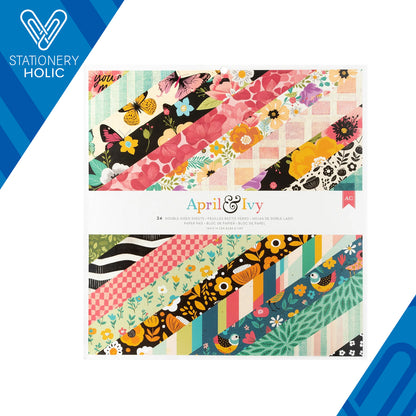 American Crafts - Bloc Papel 12 x 12 - April & Ivy