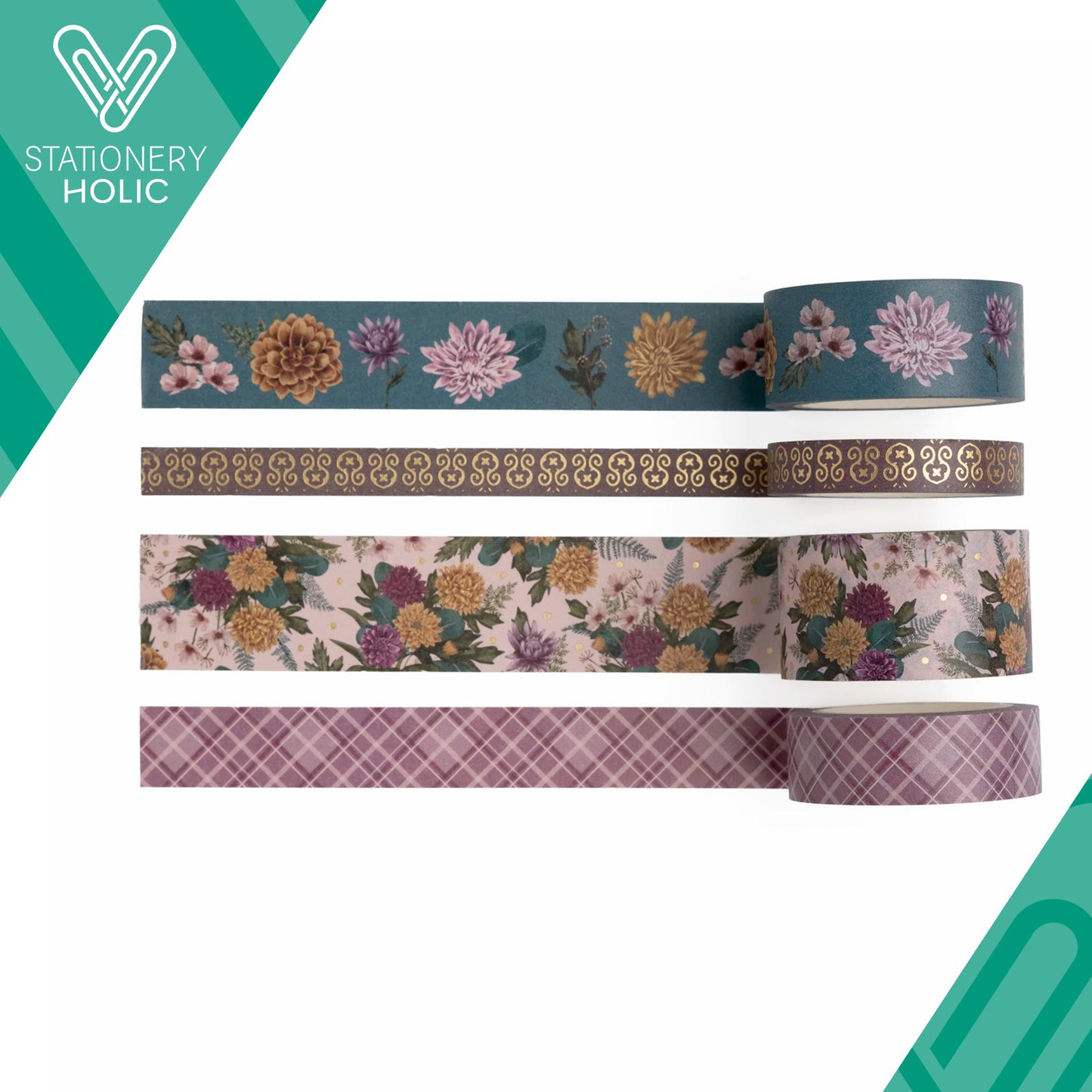 Archer & Olive - Set de Washi Tapes - Chrysanthemum