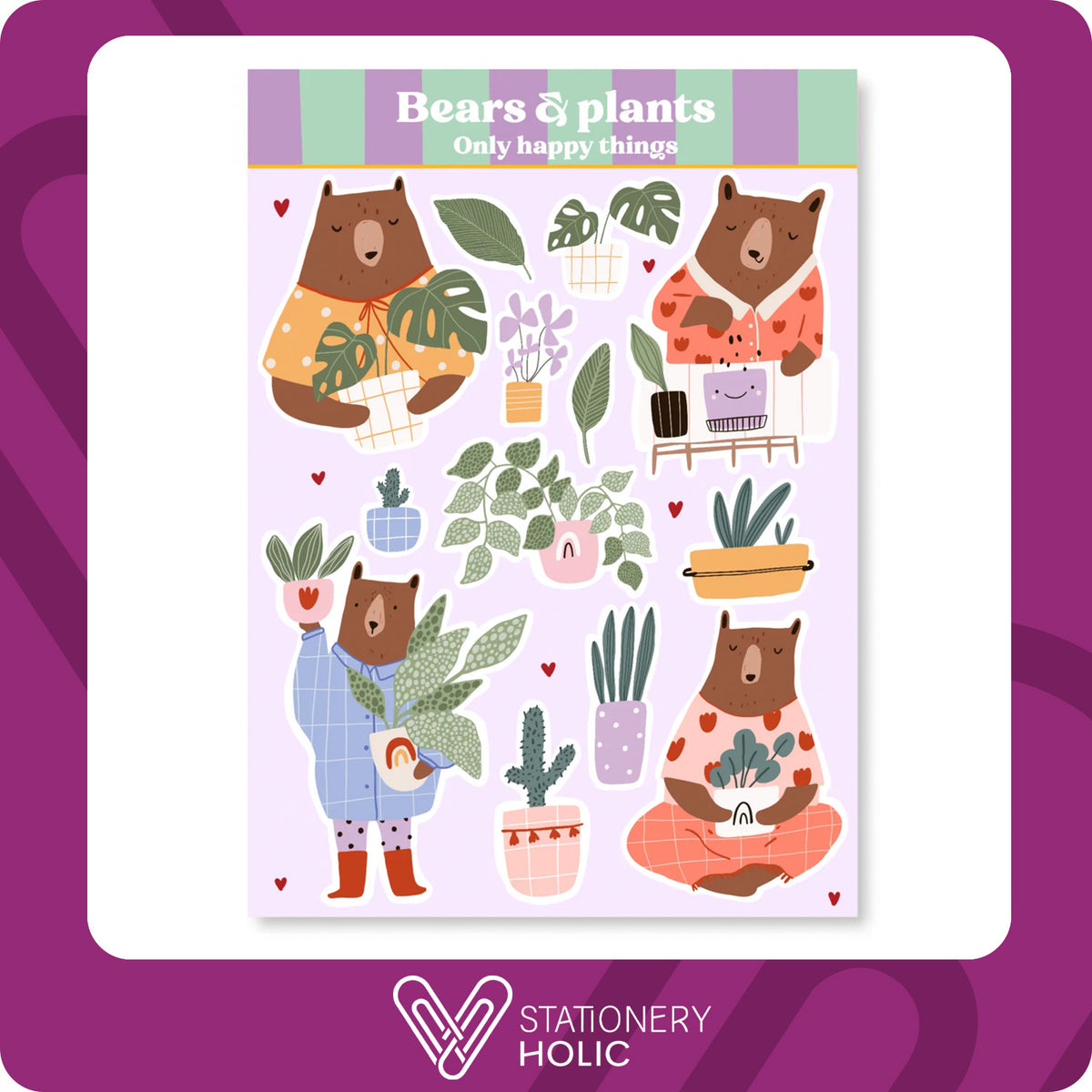 Only Happy Things - Stickers - Bears & Plants
