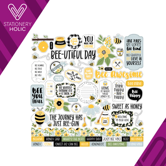 Echo Park - Hoja de Stickers 12 x 12 - Bee Happy
