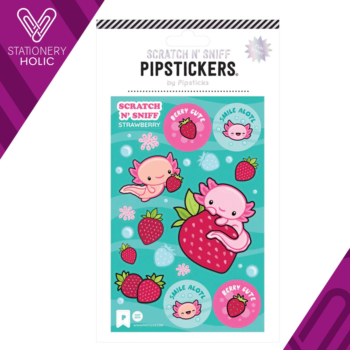 Pipsticks - Scratch 'N Sniff - Berry Cute Axolotl
