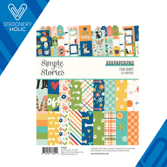 Simple Stories - Bloc Papel 6 x 8 - Fur Baby