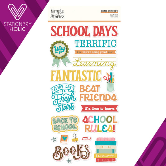 Simple Stories - Foam Stickers 6 x 12 - Book Fair