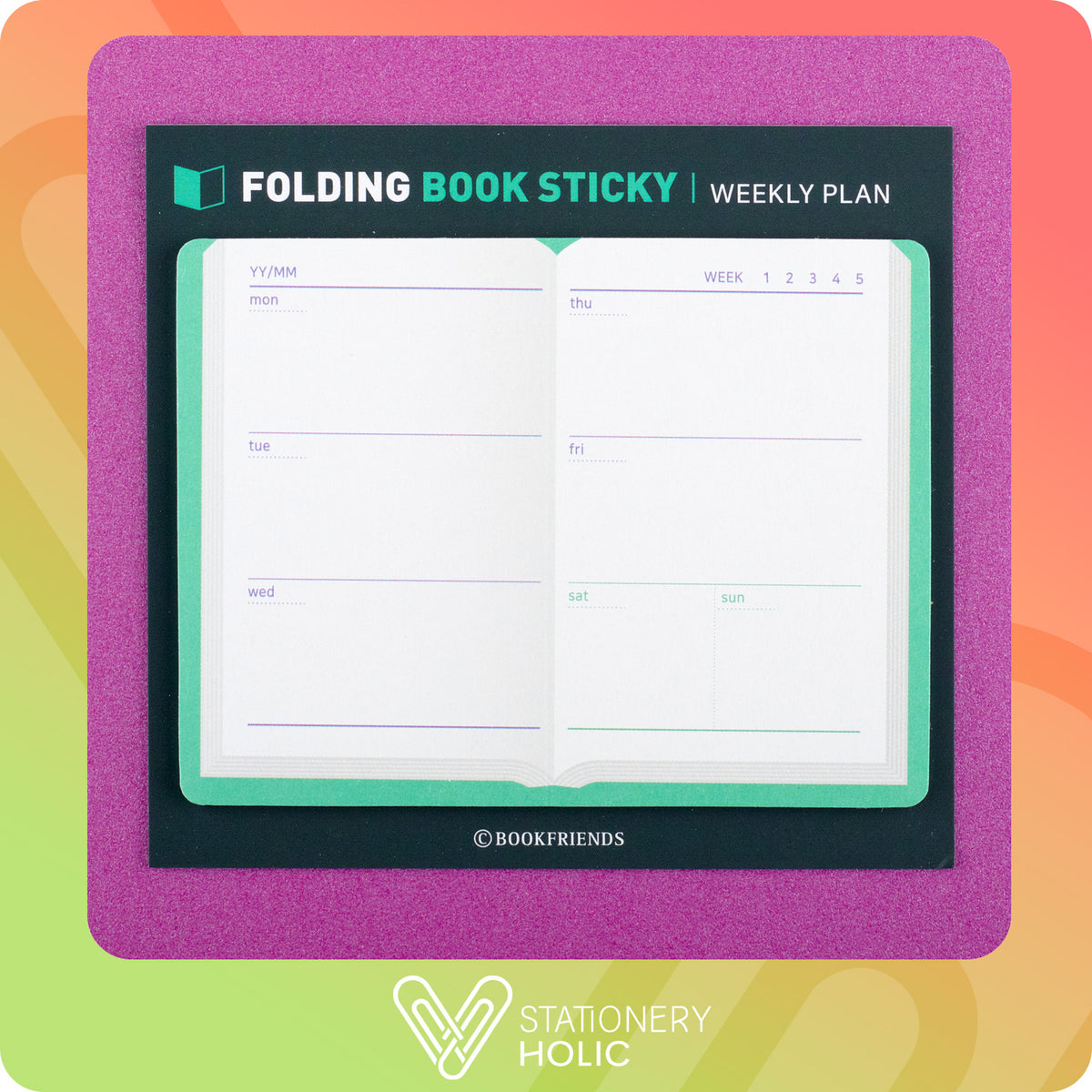 Bookfriends - Sticky Note Plegable - Weekly Plan