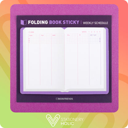 Bookfriends - Sticky Note Plegable - Weekly Schedule