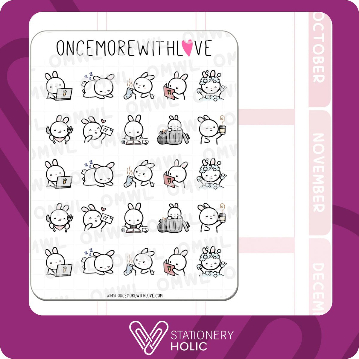 Once More With Love - Stickers - Bunny Activities