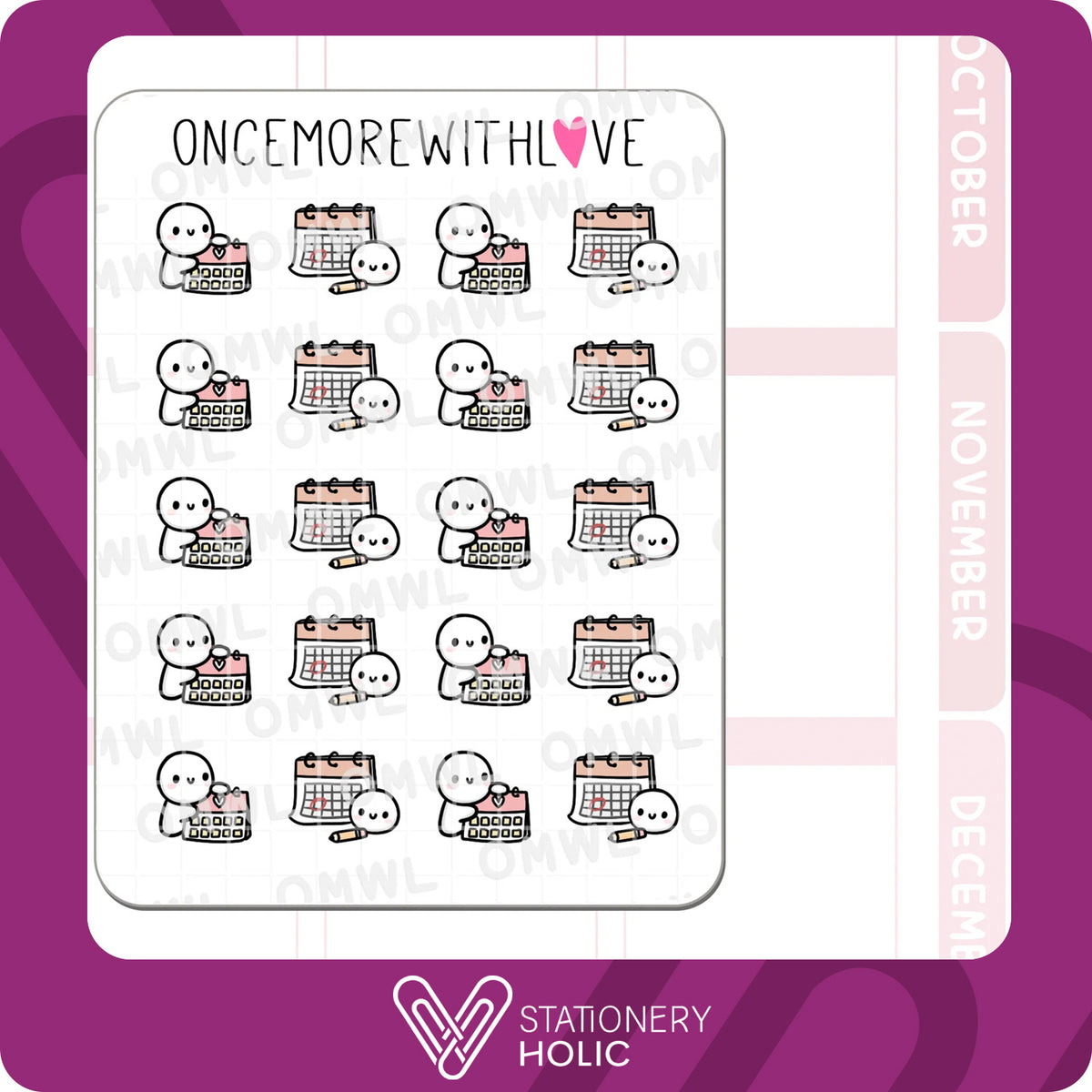 Once More With Love - Stickers - Calendar Munchkin