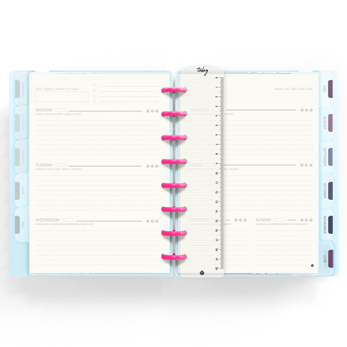 Carchivo - Planner Ingeniox A5 Neon (12 meses-no fechado) - Azul Pastel
