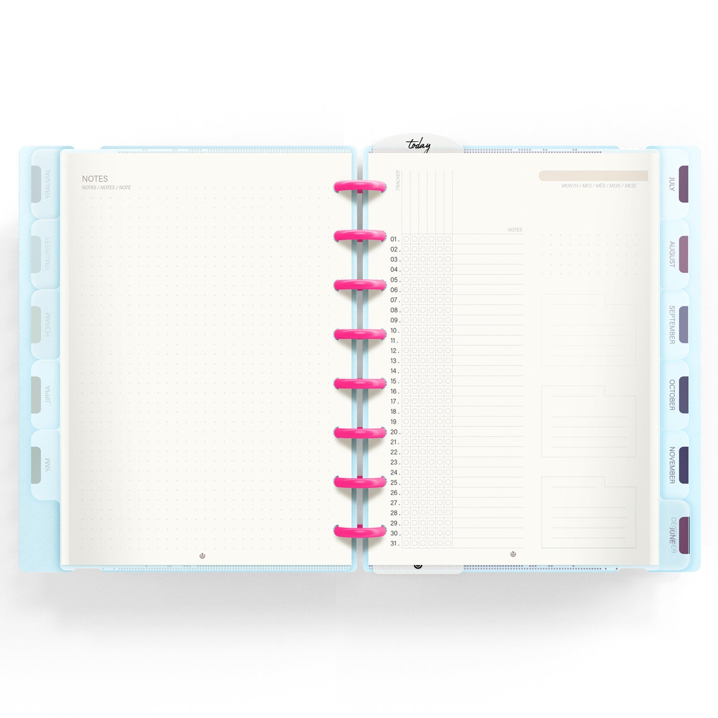 Carchivo - Planner Ingeniox A5 Neon (12 meses-no fechado) - Azul Pastel